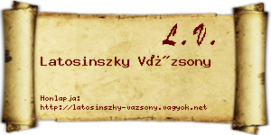 Latosinszky Vázsony névjegykártya